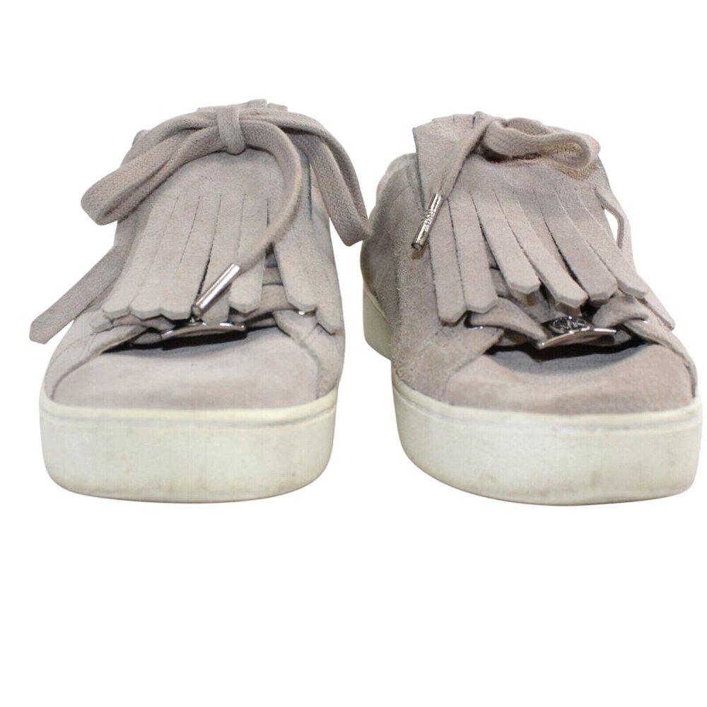 Michael Kors Keaton Kiltie Size 7.5M Beige Leather Suede Lace Up Sneakers Shoes - Picture 3 of 11